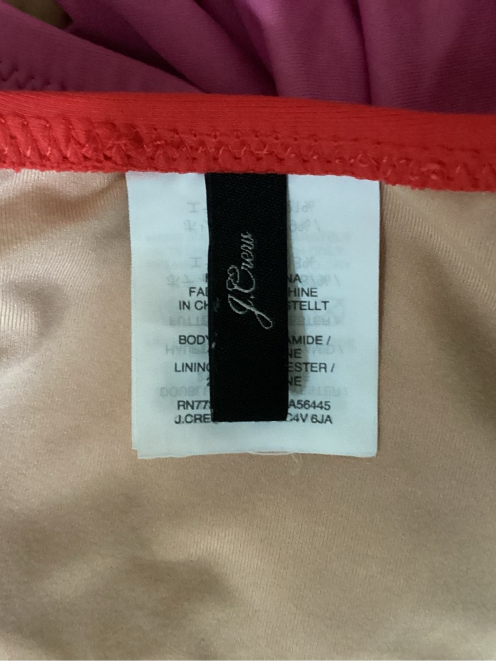J. Crew color block belted swimsuit Sz 8 EUC one piece red / pink - Picture 6 of 8